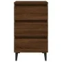 Mesita de noche con patas de metal marrón roble 40x35x69 cm de vidaXL, Mesitas de noche - Ref: Foro24-813144, Precio: 57,44 €...