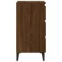 Mesita de noche con patas de metal marrón roble 40x35x69 cm de vidaXL, Mesitas de noche - Ref: Foro24-813144, Precio: 57,44 €...