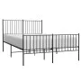 Estructura de cama cabecero y estribo metal negro 140x200 cm de vidaXL, Camas y somieres - Ref: Foro24-350883, Precio: 96,67 ...