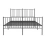 Black metal headboard and footboard bed frame 140x200 cm by vidaXL, Beds and slatted bases - Ref: Foro24-350883, Price: 96,67...