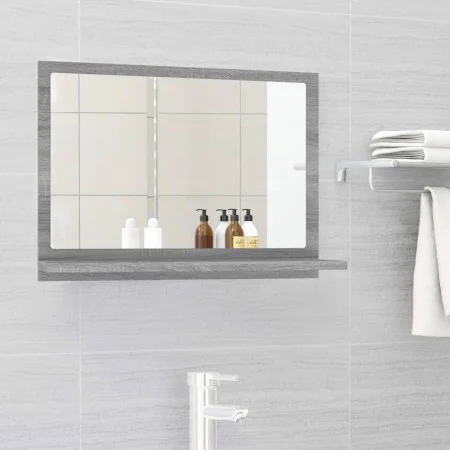 Sonoma gray plywood bathroom mirror 60x10.5x37 cm by vidaXL, bathroom vanities - Ref: Foro24-815637, Price: 33,11 €, Discount: %