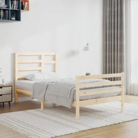 Bettgestell aus Massivholz 100x200 cm von vidaXL, Betten und Lattenroste - Ref: Foro24-3105850, Preis: 106,40 €, Rabatt: %
