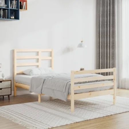 Bettgestell aus Massivholz 100x200 cm von vidaXL, Betten und Lattenroste - Ref: Foro24-3105850, Preis: 106,40 €, Rabatt: %