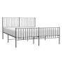 Black metal headboard and footboard bed frame 160x200 cm by vidaXL, Beds and slatted bases - Ref: Foro24-350885, Price: 116,7...