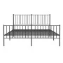 Black metal headboard and footboard bed frame 160x200 cm by vidaXL, Beds and slatted bases - Ref: Foro24-350885, Price: 116,7...