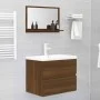 Espejo de baño madera contrachapada marrón roble 60x10,5x37 cm de vidaXL, Tocadores de baño - Ref: Foro24-815638, Precio: 30,...