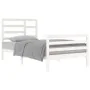 Solid white pine wood bed frame 100x200 cm by vidaXL, Beds and slatted bases - Ref: Foro24-3105851, Price: 112,74 €, Discount: %