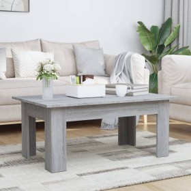 Mesa de centro de madera contrachapada gris Sonoma 100x60x42 cm