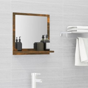 Espejo de baño madera contrachapada roble ahumado 40x10,5x37 cm