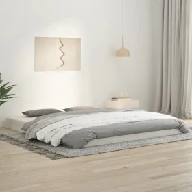 Estructura de cama de madera maciza blanca 180x200 cm de vidaXL, Camas y somieres - Ref: Foro24-823430, Precio: 132,80 €, Des...