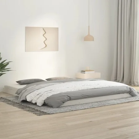 White solid wood bed frame 180x200 cm by vidaXL, Beds and slatted bases - Ref: Foro24-823430, Price: 132,65 €, Discount: %