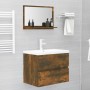 Badezimmerspiegel Sperrholz geräucherte Eiche 60x10,5x37 cm von vidaXL, Badezimmerwaschtische - Ref: Foro24-815636, Preis: 34...
