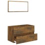 2-teiliges Badezimmermöbel-Set aus geräuchertem Eichensperrholz von vidaXL, Badezimmermöbel - Ref: Foro24-815738, Preis: 61,8...