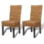 Sillas de comedor 2 unidades madera maciza de mango y abacá