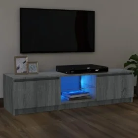 Mueble de TV con luces LED gris Sonoma 120x30x35,5 cm de vidaXL, Muebles TV - Ref: Foro24-815709, Precio: 67,45 €, Descuento: %
