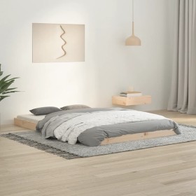 Solid pine wood bed frame 120x190 cm by vidaXL, Beds and slatted bases - Ref: Foro24-823474, Price: 75,77 €, Discount: %