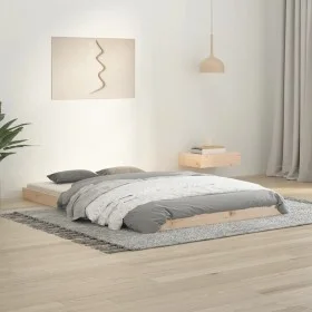 Solid pine wood bed frame 120x190 cm by vidaXL, Beds and slatted bases - Ref: Foro24-823474, Price: 74,78 €, Discount: %