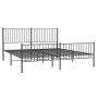 Black metal headboard and footboard bed frame 200x200 cm by vidaXL, Beds and slatted bases - Ref: Foro24-350889, Price: 113,4...