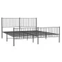 Black metal headboard and footboard bed frame 200x200 cm by vidaXL, Beds and slatted bases - Ref: Foro24-350889, Price: 111,9...