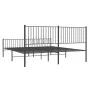 Black metal headboard and footboard bed frame 200x200 cm by vidaXL, Beds and slatted bases - Ref: Foro24-350889, Price: 111,9...