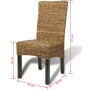 Sillas de comedor 2 unidades madera maciza de mango y abacá