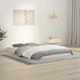 Solid white pine wood bed frame 120x190 cm by vidaXL, Beds and slatted bases - Ref: Foro24-823475, Price: 77,68 €, Discount: %