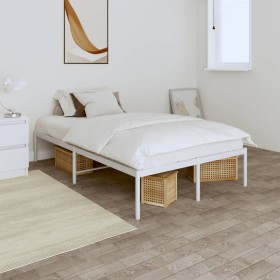 Estructura de cama de metal blanca 120x190 cm de vidaXL, Camas y somieres - Ref: Foro24-350910, Precio: 89,32 €, Descuento: %