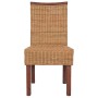 Sillas de comedor 2 unidades ratán natural marrón