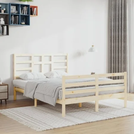 Bettgestell aus massivem Kiefernholz, 120 x 200 cm von vidaXL, Betten und Lattenroste - Ref: Foro24-3105855, Preis: 114,54 €,...