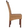 Sillas de comedor 2 unidades ratán natural marrón