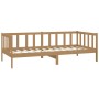 Sofá cama madera maciza de pino marrón miel 90x200 cm