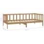 Sofá cama madera maciza de pino marrón miel 90x200 cm