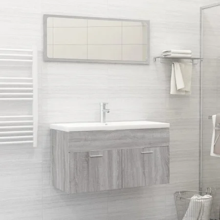 Set de muebles de baño 2 pzas madera contrachapada gris sonoma de vidaXL, Muebles de baño - Ref: Foro24-826624, Precio: 61,19...