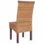 Sillas de comedor 2 unidades ratán natural marrón