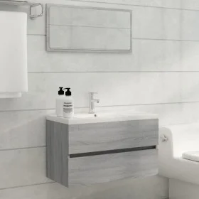 Badezimmermöbel-Set, 2-teilig, sonomagraues Sperrholz von vidaXL, Badezimmermöbel - Ref: Foro24-815739, Preis: 63,95 €, Rabat...
