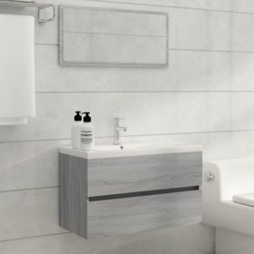 Bathroom furniture set 2 pieces sonoma gray plywood by vidaXL, Bathroom furniture - Ref: Foro24-815739, Price: 64,28 €, Disco...