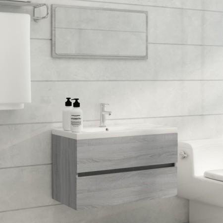 Badezimmermöbel-Set, 2-teilig, sonomagraues Sperrholz von vidaXL, Badezimmermöbel - Ref: Foro24-815739, Preis: 64,28 €, Rabat...