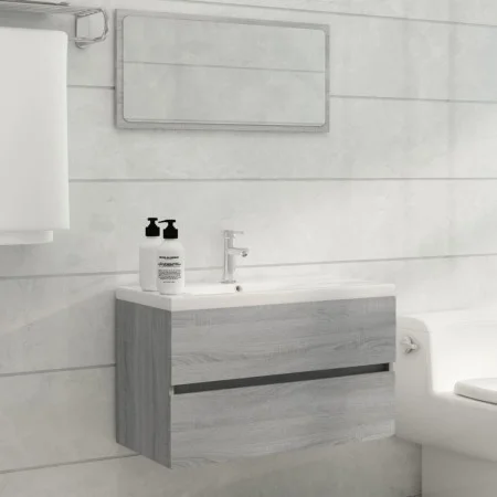 Set de muebles de baño 2 pzas madera contrachapada gris sonoma de vidaXL, Muebles de baño - Ref: Foro24-815739, Precio: 63,95...
