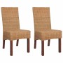 Sillas de comedor 2 unidades ratán natural marrón