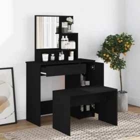 Dressing table with black mirror 86.5x35x136 cm by vidaXL, Bedroom Dressers - Ref: Foro24-802958, Price: 83,09 €, Discount: %
