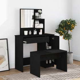 Schminktisch mit schwarzem Spiegel 86,5x35x136 cm von vidaXL, Schlafzimmerkommoden - Ref: Foro24-802958, Preis: 84,26 €, Raba...