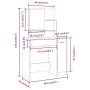 Dressing table with black mirror 86.5x35x136 cm by vidaXL, Bedroom Dressers - Ref: Foro24-802958, Price: 84,26 €, Discount: %