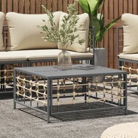 Synthetic anthracite gray rattan garden table 70x70x34 cm by vidaXL, Modular outdoor sofas - Ref: Foro24-364133, Price: 43,35...