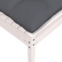 Garden footstool solid pine wood white anthracite cushion by vidaXL, Modular outdoor sofas - Ref: Foro24-806641, Price: 85,03...