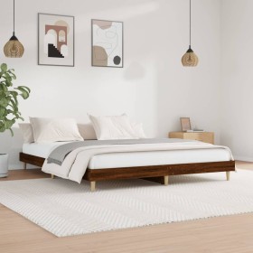 Bettgestell aus eichenbraunem Holzwerkstoff, 140 x 200 cm von vidaXL, Betten und Lattenroste - Ref: Foro24-832044, Preis: 113...