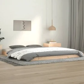 Solid pine wood bed frame 140x190 cm by vidaXL, Beds and slatted bases - Ref: Foro24-823464, Price: 89,20 €, Discount: %