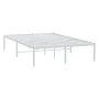 White metal bed frame 135x190 cm by vidaXL, Beds and slatted bases - Ref: Foro24-350912, Price: 79,68 €, Discount: %