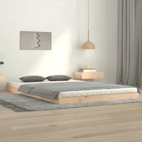 Bettgestell aus massivem Kiefernholz, 120 x 200 cm von vidaXL, Betten und Lattenroste - Ref: Foro24-823449, Preis: 105,84 €, ...