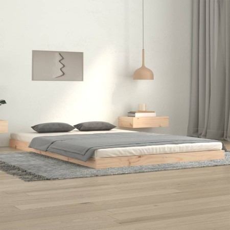 Estructura de cama madera maciza de pino 120x200 cm de vidaXL, Camas y somieres - Ref: Foro24-823449, Precio: 110,76 €, Descu...