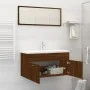2-teiliges Badezimmermöbel-Set aus eichenbraunem Sperrholz von vidaXL, Badezimmermöbel - Ref: Foro24-826625, Preis: 61,19 €, ...